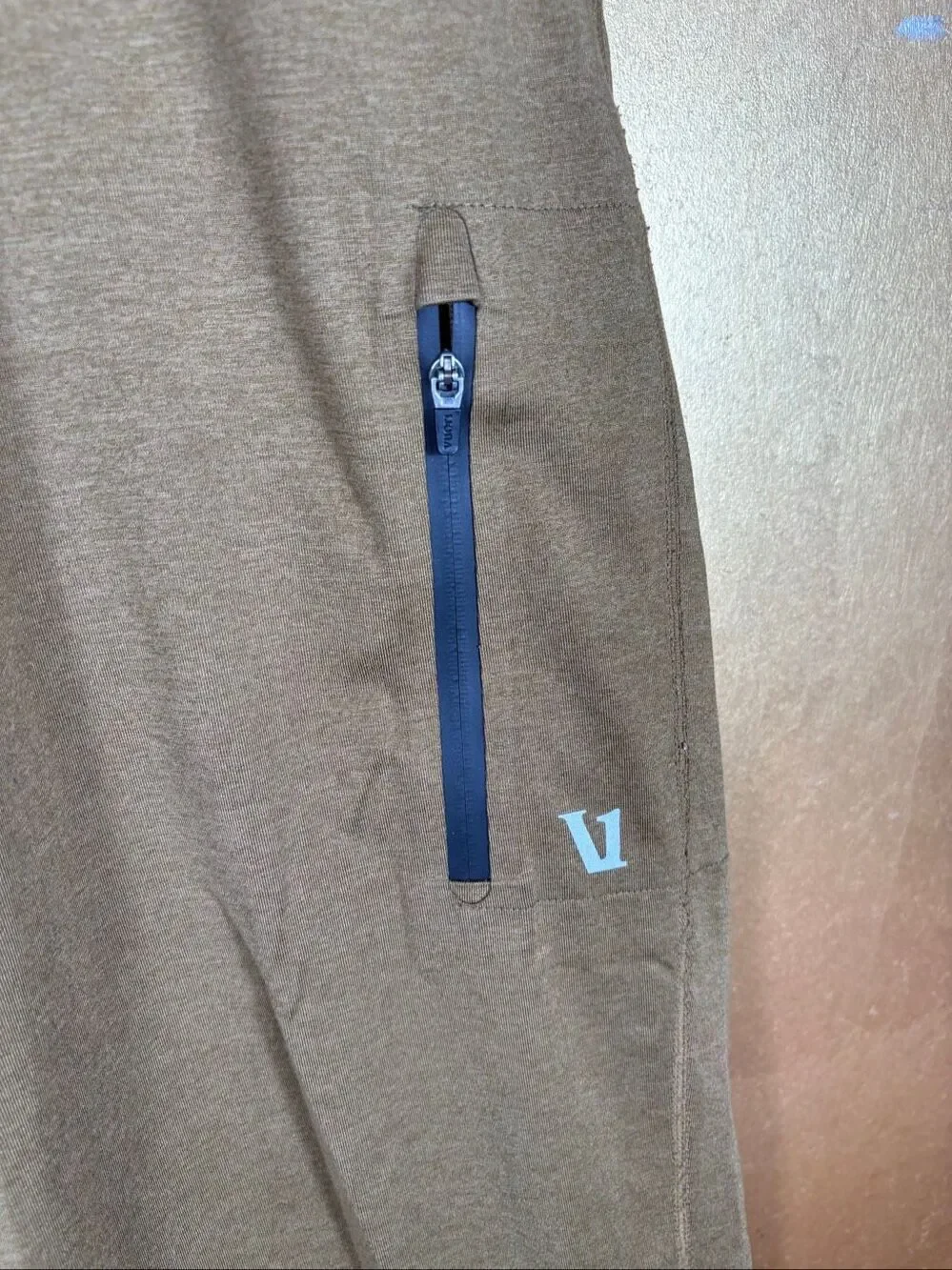 Vuori Olive Brown Joggers with Blue Drawstring
